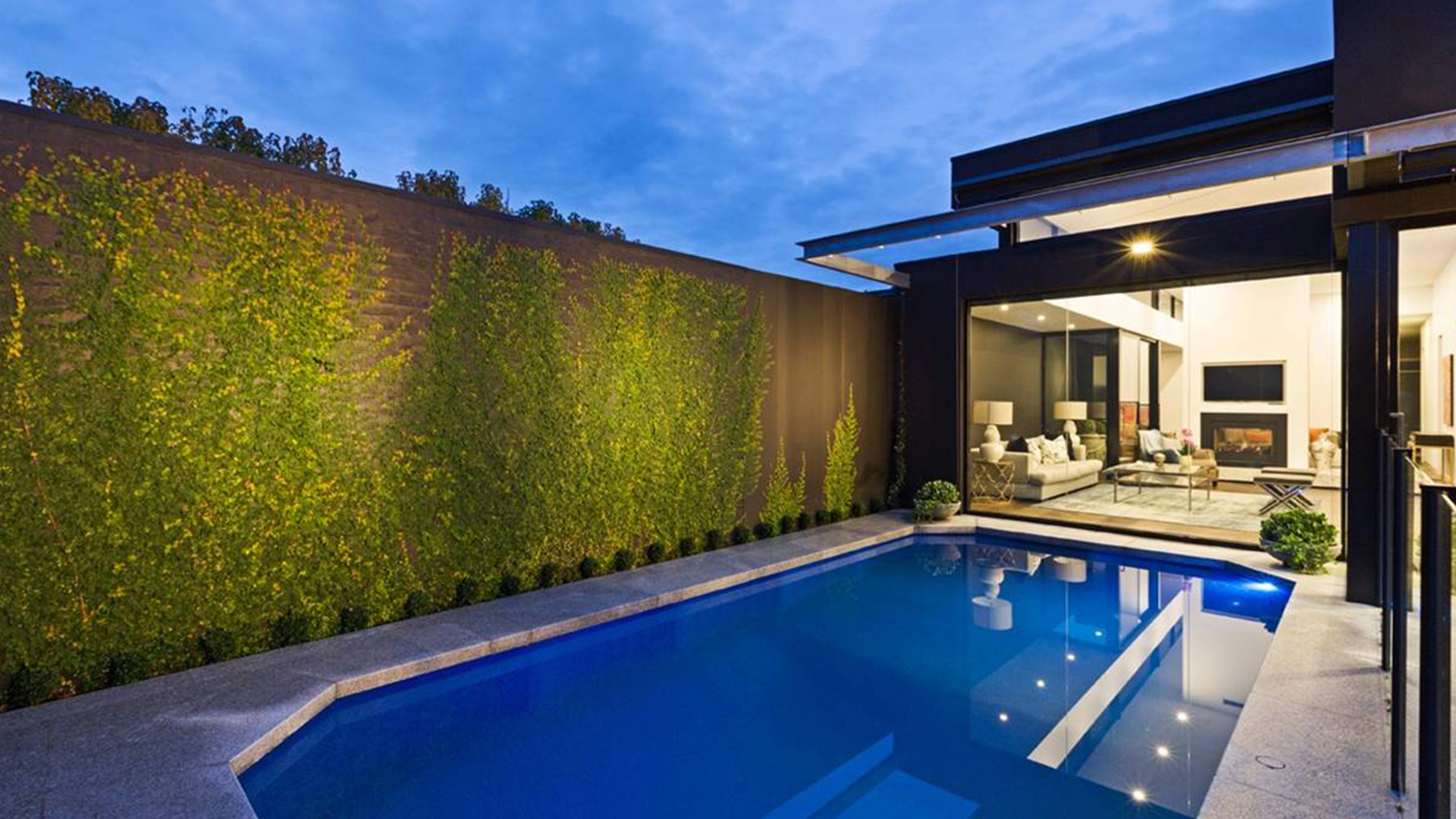 Vinyl pool completed by Poolsabove
