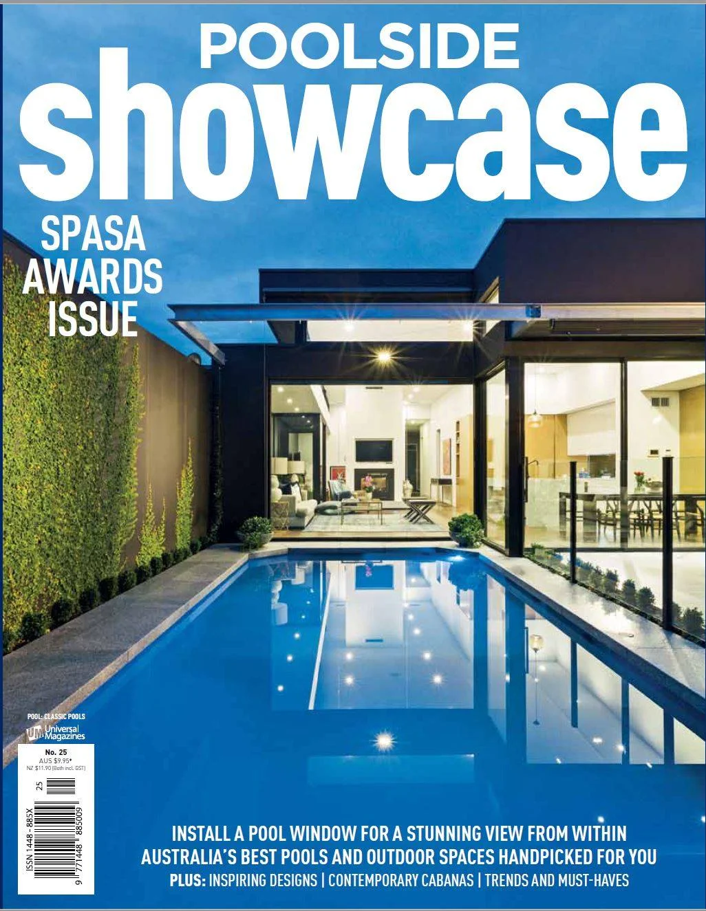 Poolside Showcase SPASA Awards issue featuring a Poolsabove project